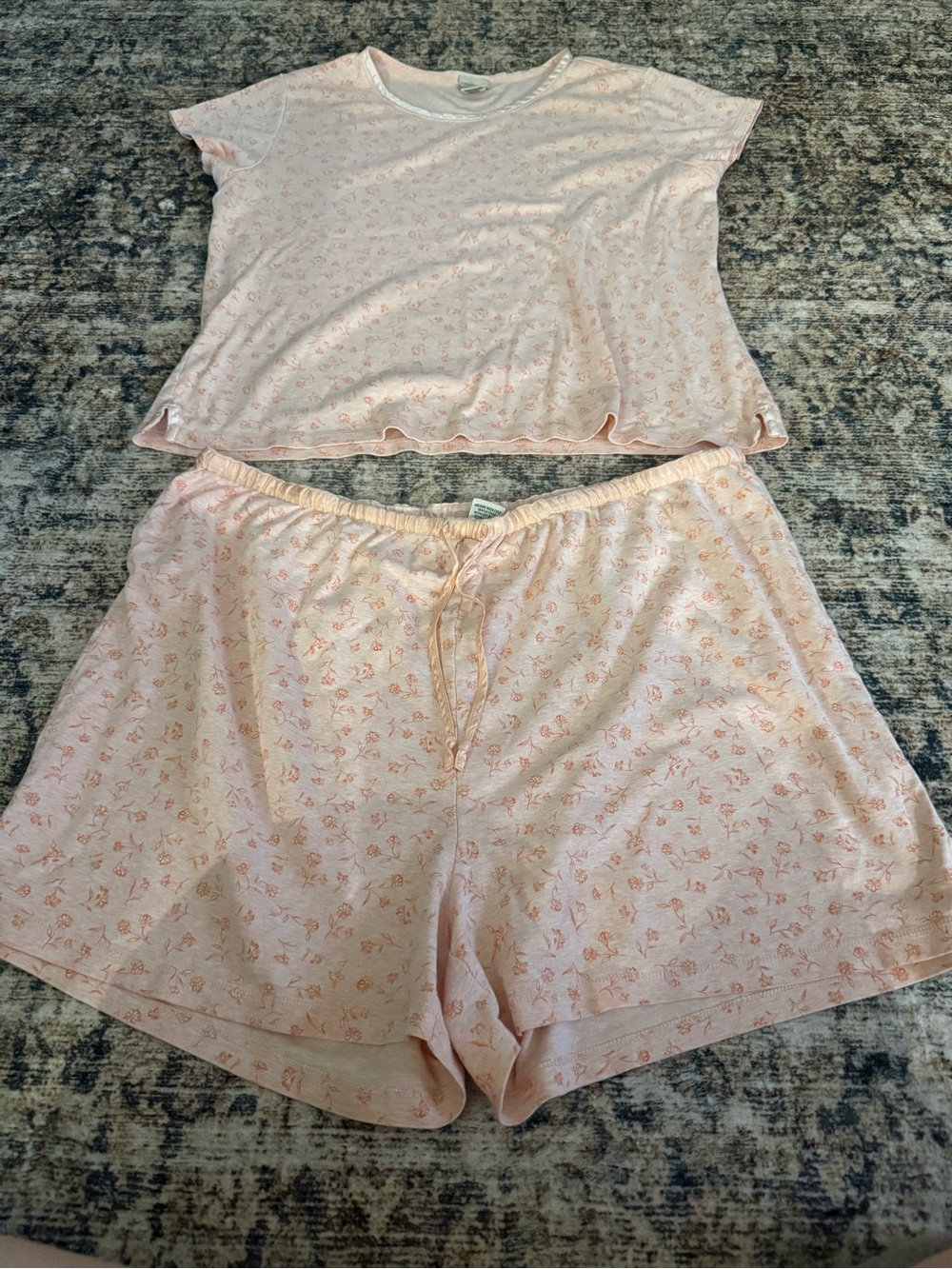 L.L. Bean Floral Short Sleeve PJ Set